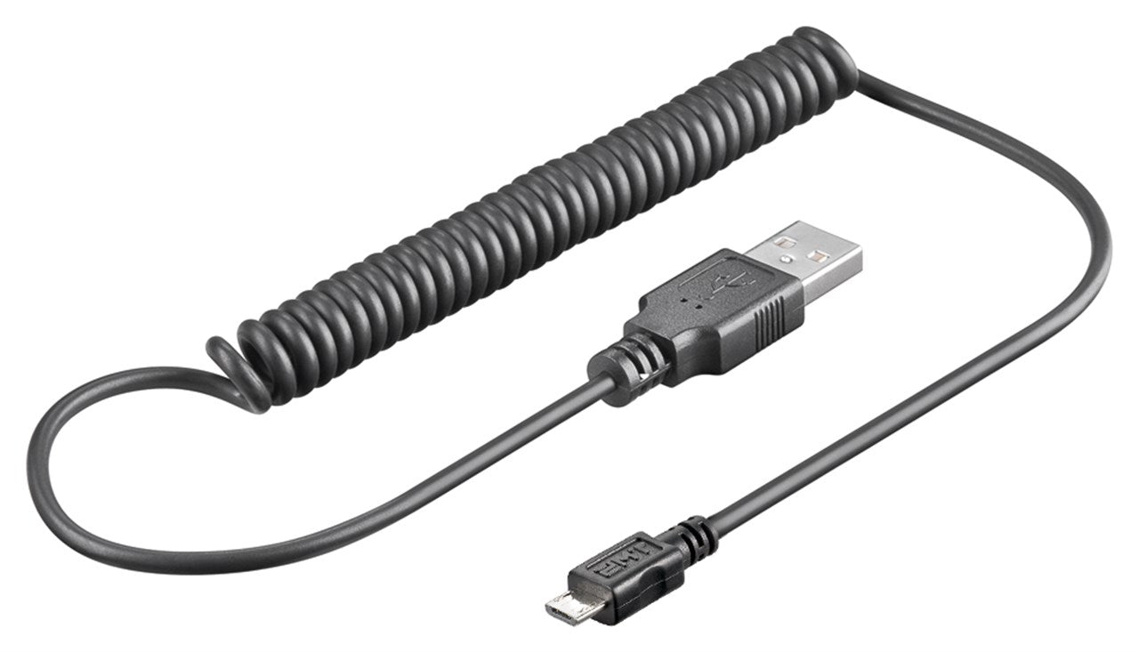 Micro-USB charging and synchronization cable, spiral cable