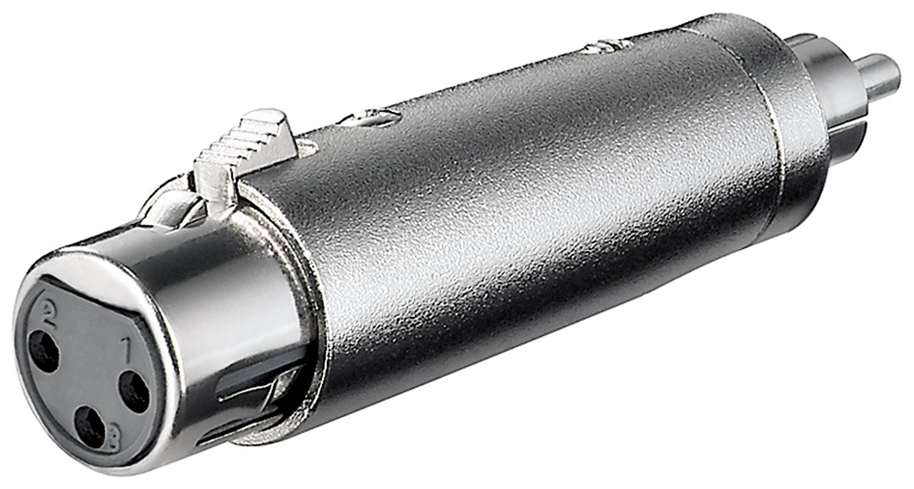 XLR adapter, RCA plug to XLR socket
