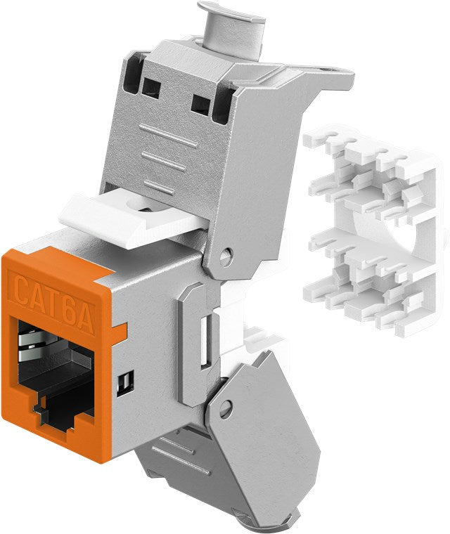 Keystone-Modul RJ45 CAT 6A, STP, Slim, orange