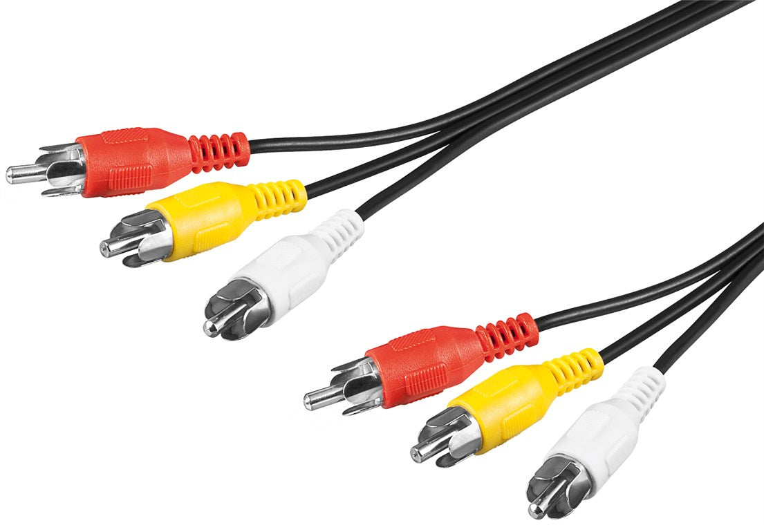 Composite audio-video connection cable, 3x RCA
