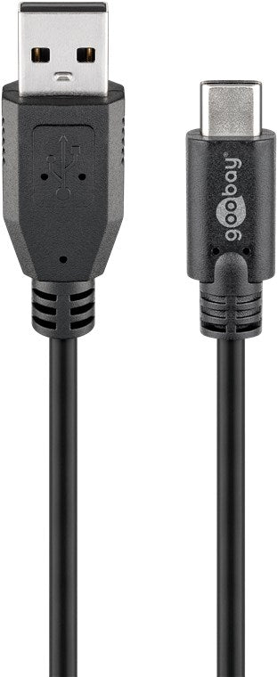USB 2.0 kablosu USB-C™'den USB A'ya, siyah