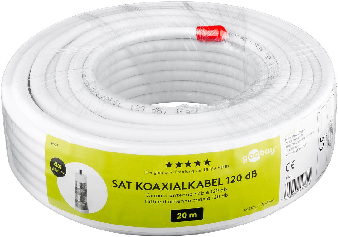 120 dB SAT coaxial cable, 4x shielded