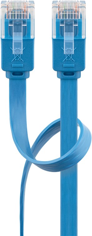 CAT 6 Flach-Patchkabel, U/UTP, blau