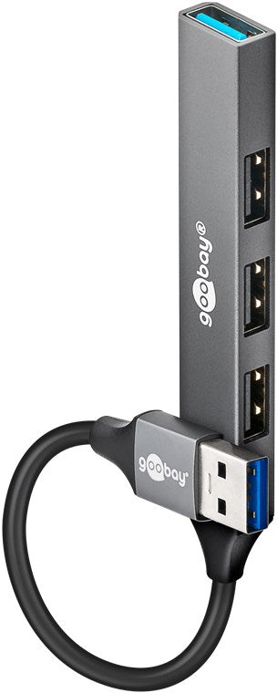 Slim 4-Port USB-Hub, USB-A auf USB-A, 5 Gbit/s