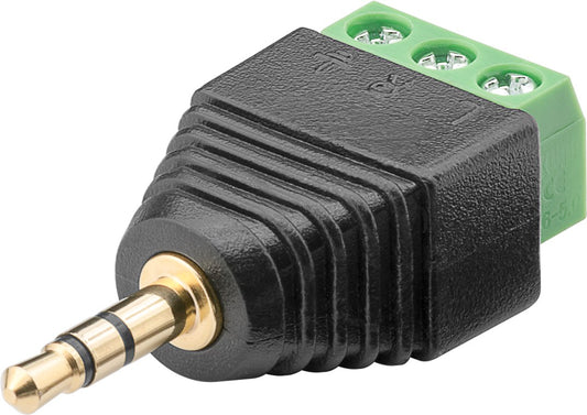 Terminal Block 3-pin &gt; jack 3.5 mm plug (3-pin, stereo)