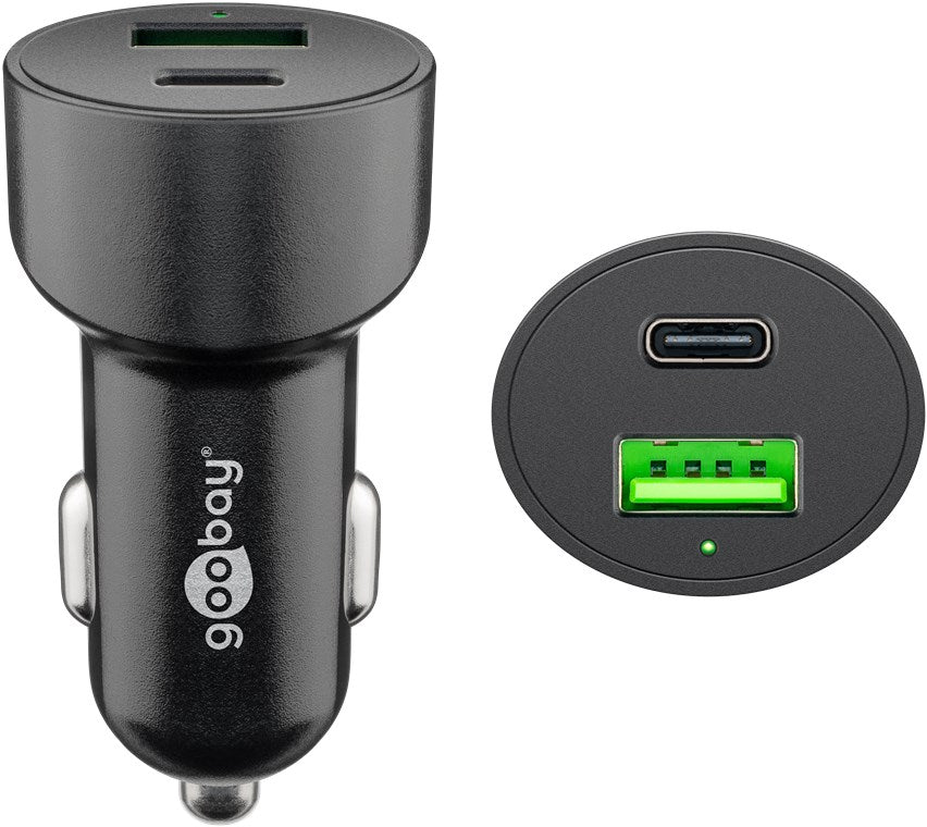 Dual USB car fast charger USB-C™ PD (Power Delivery) (48 W)