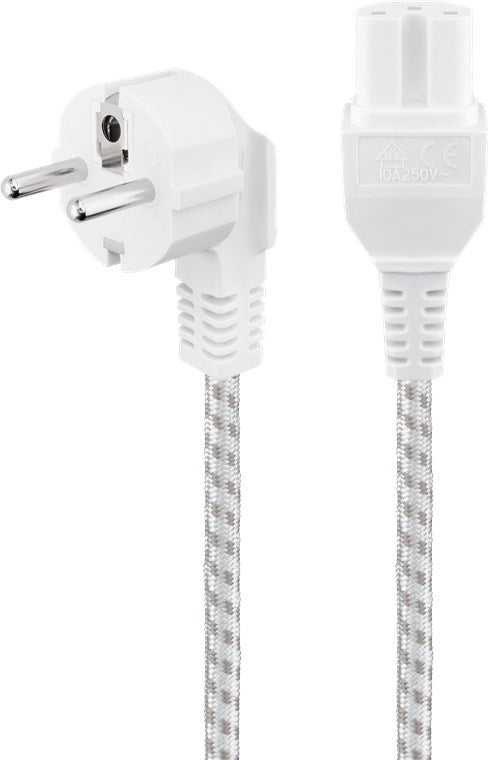 Warmgeräte-Anschlusskabel, 2 m, Weiß-Silber, (3*0,75 mm²)