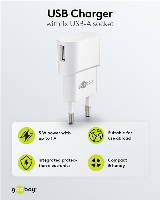 USB-A Ladegerät (5 W) weiß