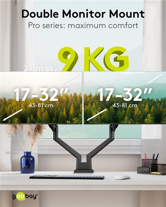 Doppel-Monitorhalterung mit Gasdruckfeder