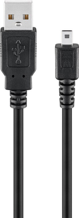 USB-A-auf-Mini-B-Kabel,  1,8 m, schwarz