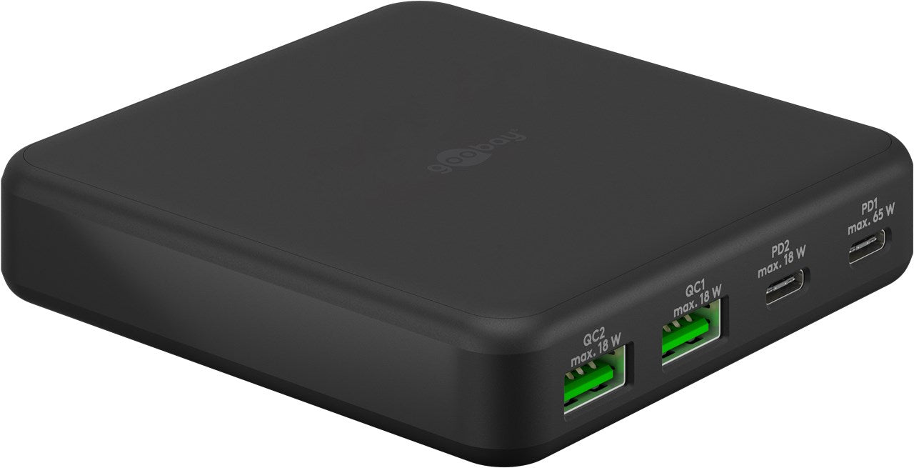 USB-C™ PD GaN Multiport-Tischladegerät (65 W) schwarz
