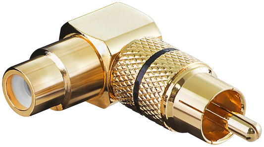 Cinch-Adapter 90°, Goldausführung