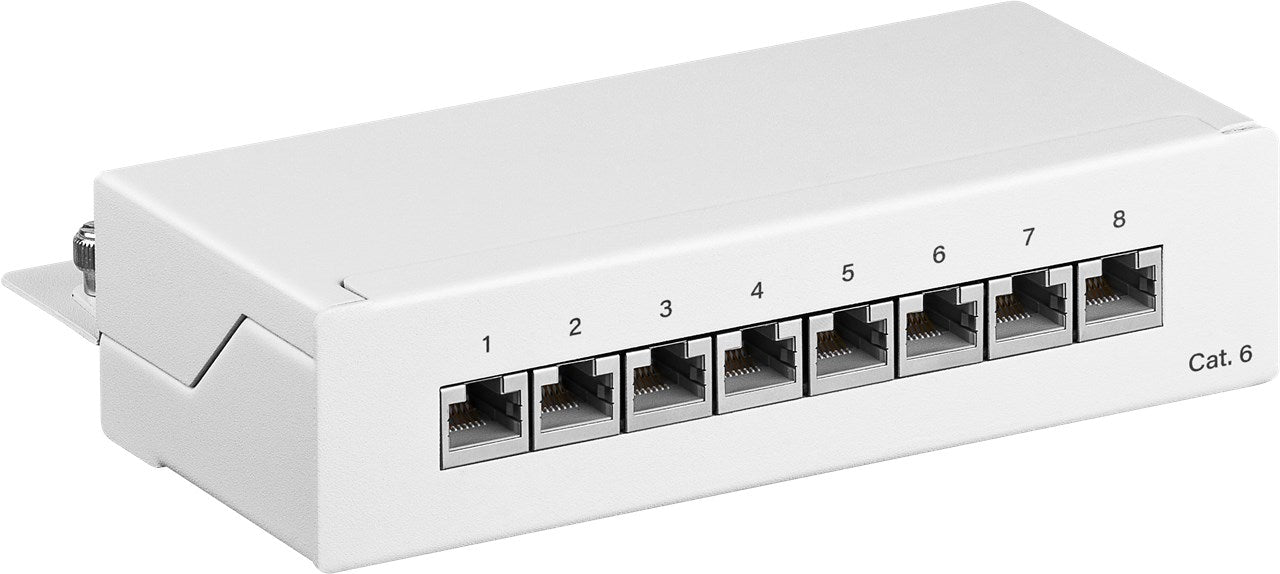 CAT 6 Mini/Desktop Patch Panel, 8 Port, (1 HE)