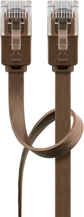 CAT 6 Flach-Patchkabel, U/UTP, dunkelbraun