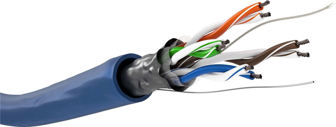 CAT 5e Netzwerkkabel, F/UTP, 100 m, blau