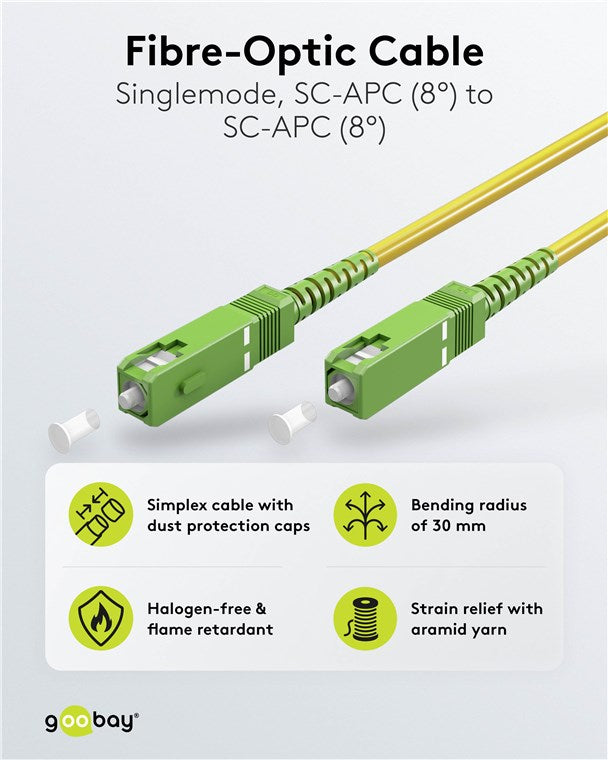 Glasfaserkabel (FTTH), Singlemode (OS2) Yellow, (Simplex), 25 m