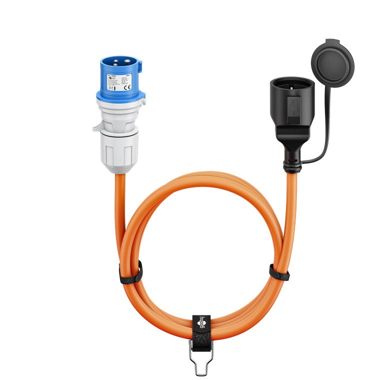 CEE-Adapterleitung, CEE-Stecker auf Schutzkontakt-Kupplung, 5 m