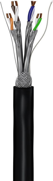 CAT 6A Outdoor Netzwerkkabel, S/FTP (PiMF), schwarz, 100m