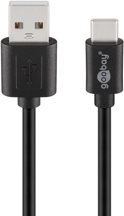 USB-C™-auf-USB-A-Kabel, 1,8 m, schwarz