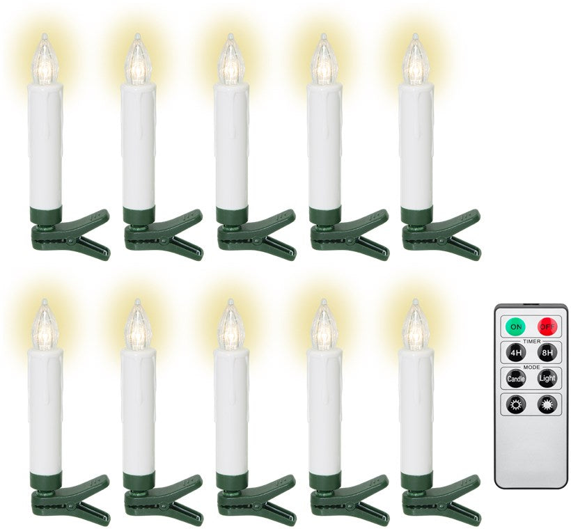 10 kabellose LED-Weihnachtsbaumkerzen
