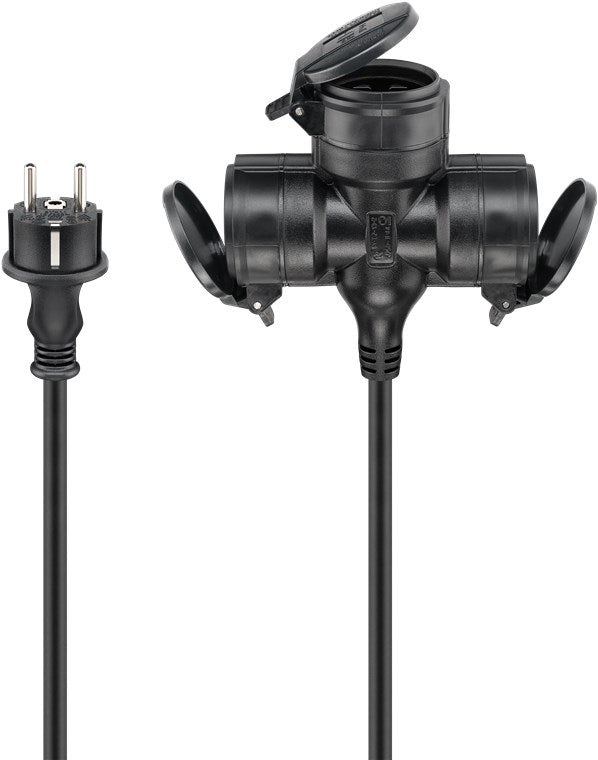 Dreifach-Verlängerungskabel Outdoor, 25 m, schwarz, (3*1,5 mm²)