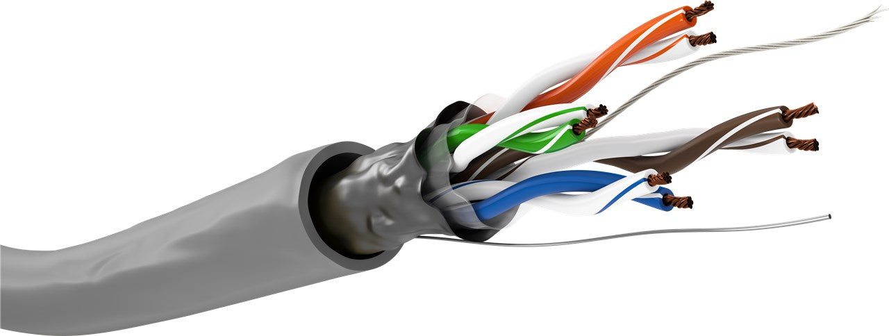 CAT 5e Netzwerkkabel, F/UTP, grau