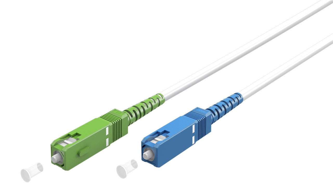 Glasfaserkabel (FTTH), Singlemode (OS2) White, (Simplex), 0,5 m