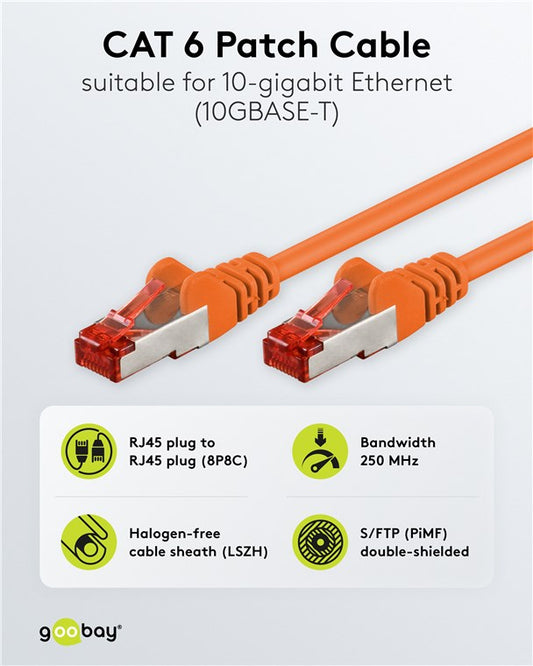 CAT 6 Patchkabel, S/FTP (PiMF), orange