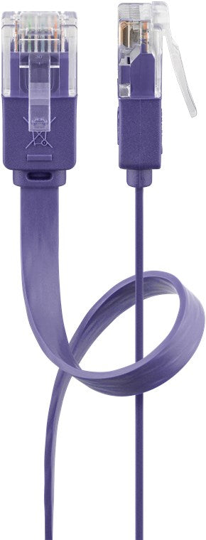 CAT 6 flat patch cable, U/UTP, purple