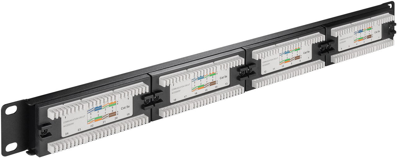 CAT 5e 19-Zoll (48,3 cm) Patch Panel, 24 Port, (1 HE)