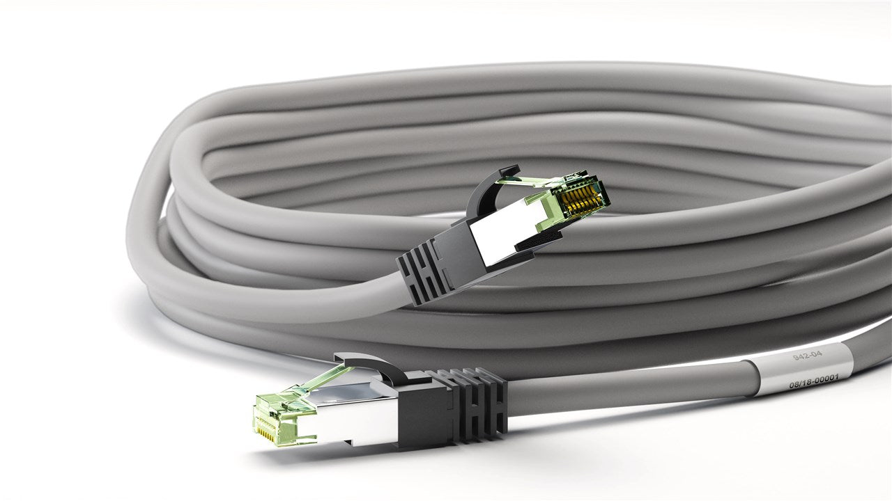 CAT 8.1 patch cable, S/FTP (PiMF), gray 