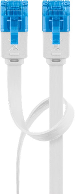 CAT 6A flat patch cable, U/UTP, white