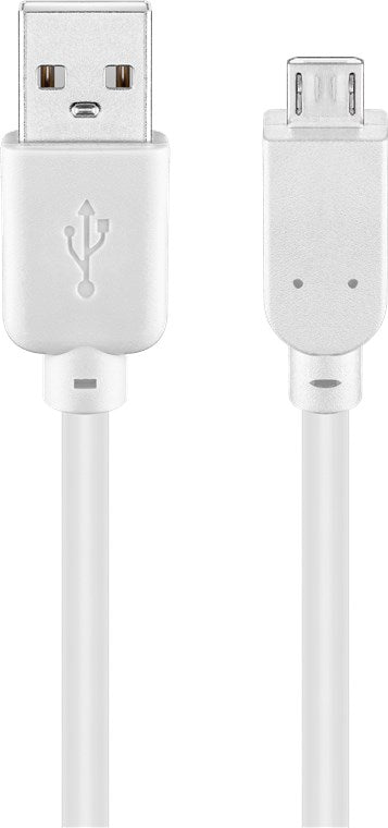 USB-A-auf-Micro-B-Kabel, 5 m, weiß