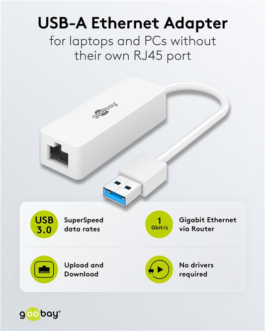 USB-A-Ethernet-Adapter, weiß