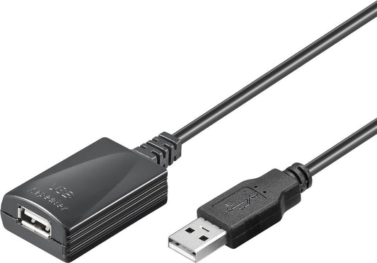 Aktives USB-Verlängerungskabel, 5 m, schwarz