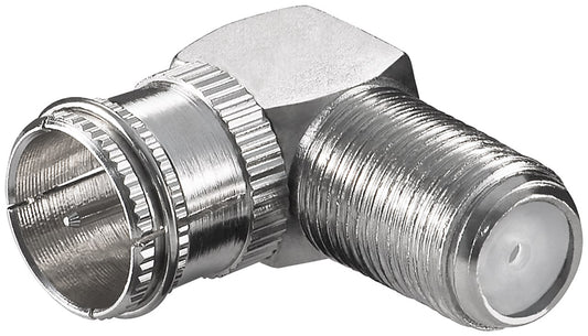Winkeladapter: F-Stecker (Quick) > F-Buchse 90°