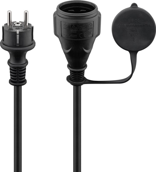 Netzkabel Outdoor, 5 m, Schwarz