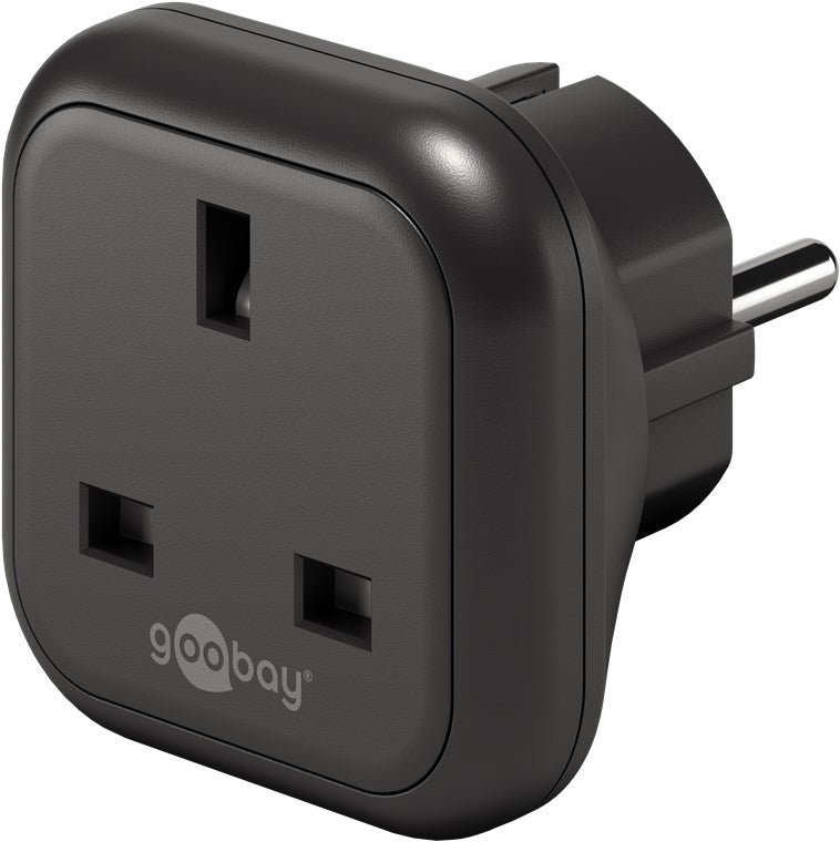 Reiseadapter UK auf Europa, schwarz