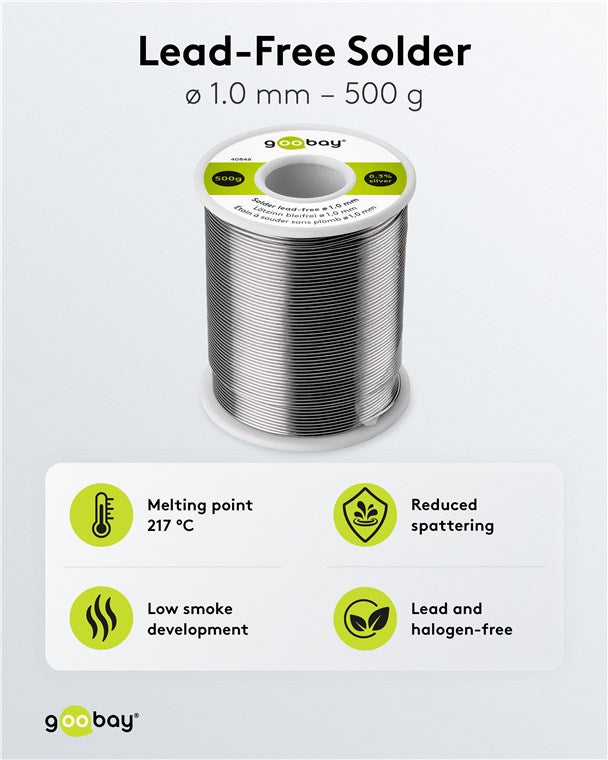 Lead-free solder, ø 1.0 mm, 500 g