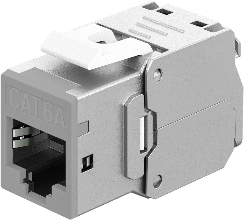 Keystone-Modul RJ45 CAT 6A, STP, Slim, hellgrau