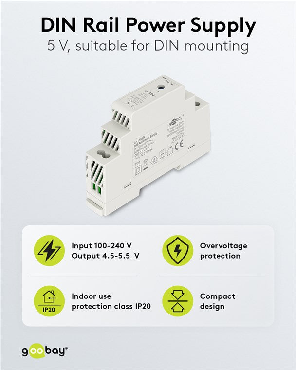Hutschienen-Netzteil (DIN-Rail) 5 V (DC), 2,4 A, 12 W
