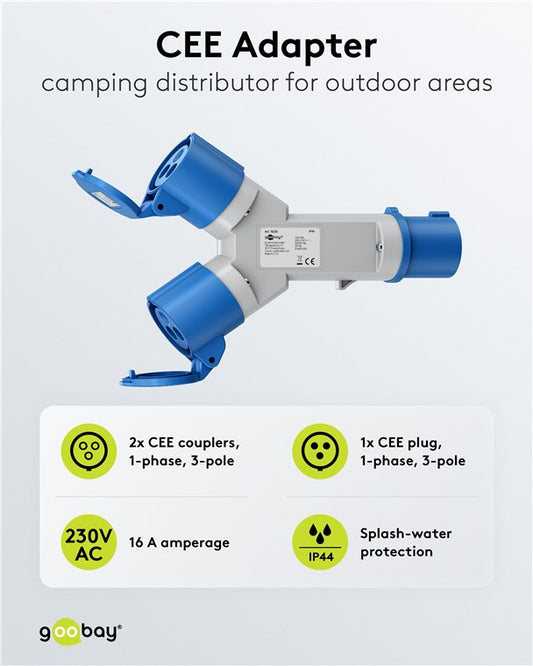 CEE-Y-Adapter, CEE-Stecker auf 2x CEE-Kupplung