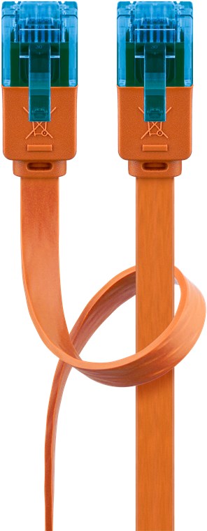 CAT 6A Flach-Patchkabel, U/UTP, orange