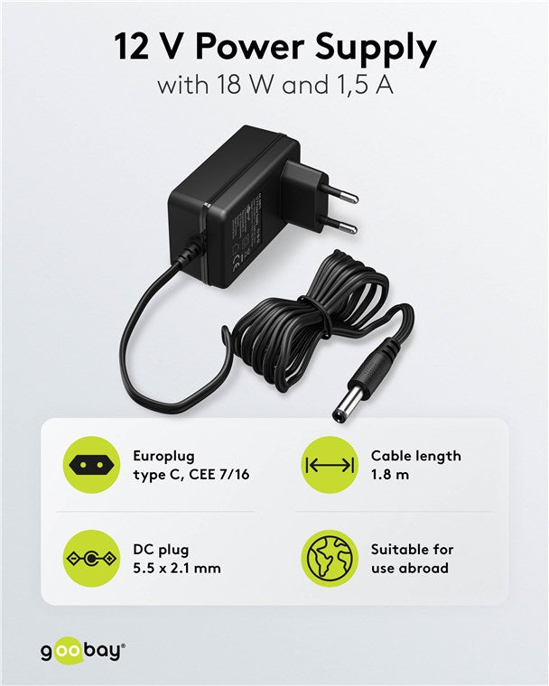 12-V-Netzteil (18 W / 1,5 A)