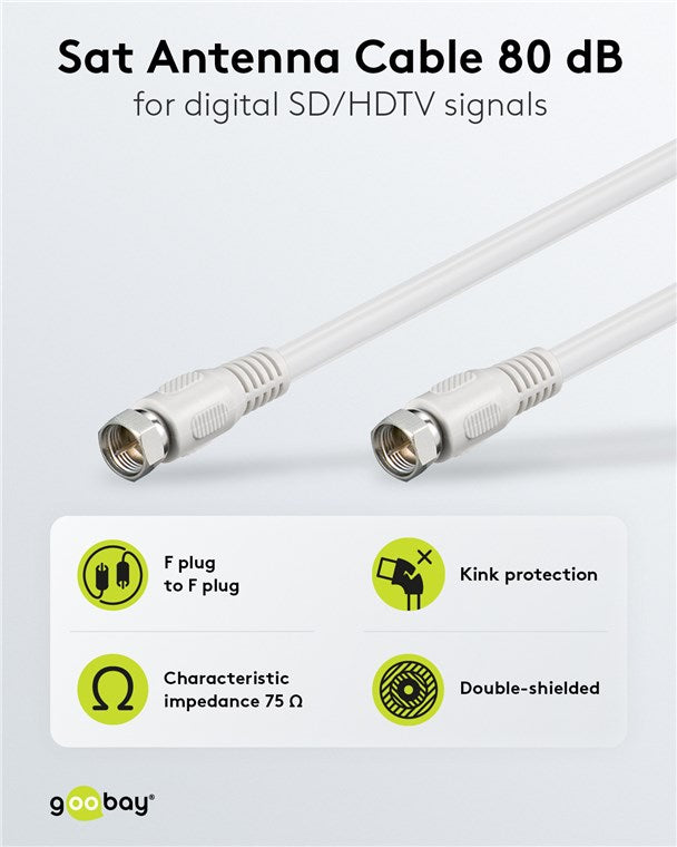 SAT-Antennenkabel (80 dB), doppelt geschirmt