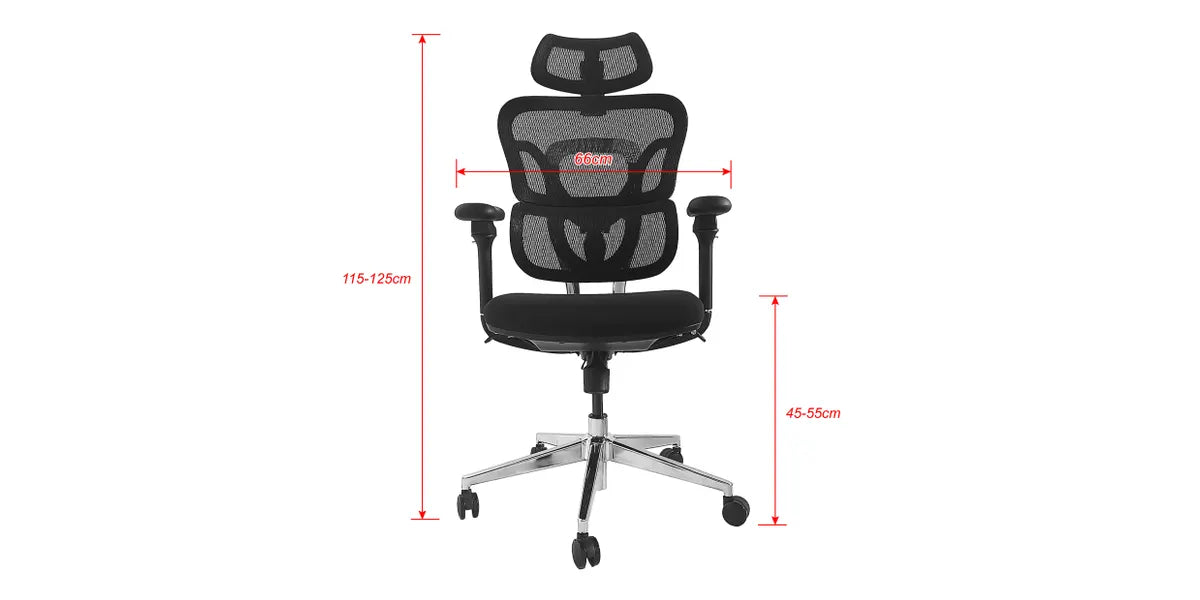 Ergonomischer Bürostuhl+Kopf/Armstützen+SFS