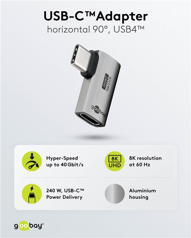 USB-C™-Adapter horizontal 90°, USB4™