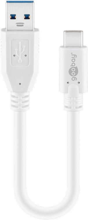 USB-C™-auf-USB-A-Kabel, 0,2 m, weiß