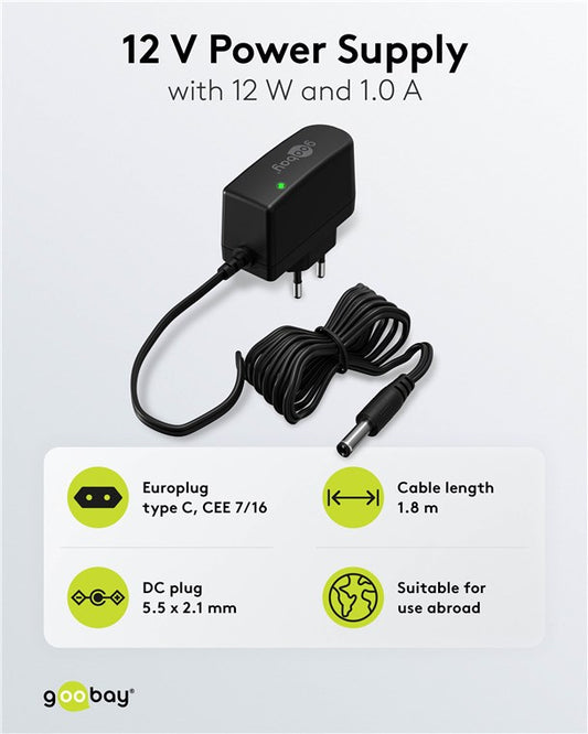 12-V-Netzteil (12 W / 1,0 A)