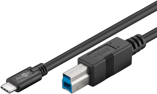 USB-C™-auf-USB-B-Kabel, 1 m, schwarz